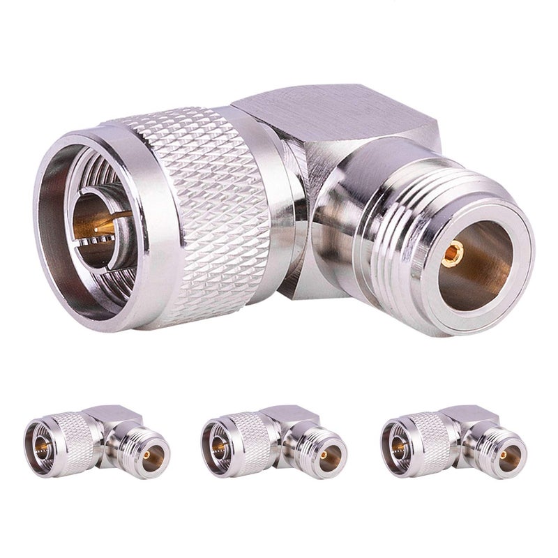 XRDS -RF 4PACK N Type Right Angle Connector N Male to N Female Adapter Connectors 90 Degree for Ham Radio Antenna/Cell Phone Signal Cable (NOT for TV) - Image 1
